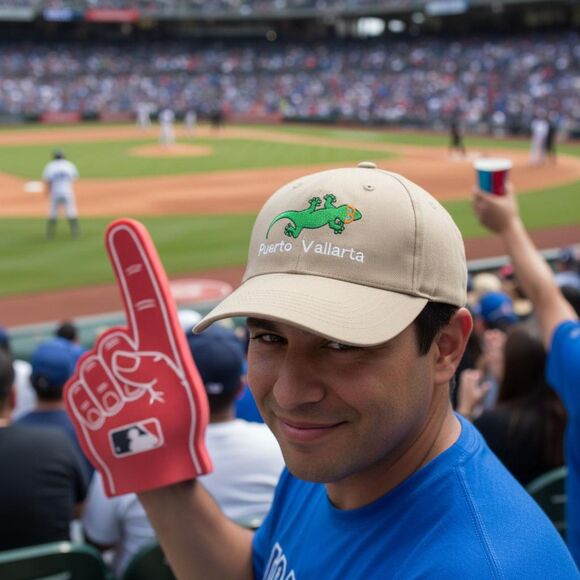 Coca Cola Other - Puerto Vallarta Baseball Cap NEW Beige Cotton Green Embroidered Gecko Hat